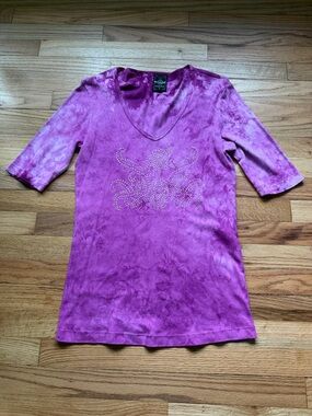 Y2K Sledge USA Embellished V-Neck Top Size Large